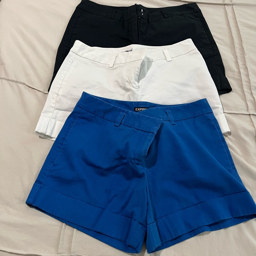 Express Women's Shorts - Black, White, Blue